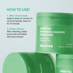 Green Tea Panthenol Calming Toner Pads